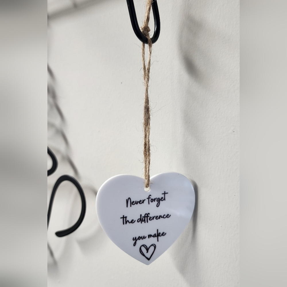 Heart-Shaped White Hanging Ornament New